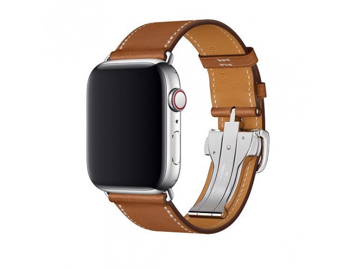 Apple Watch Hermès - 44mm Ébène Barénia Leather Single Tour Deployment Buckle
